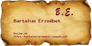 Bartalus Erzsébet névjegykártya